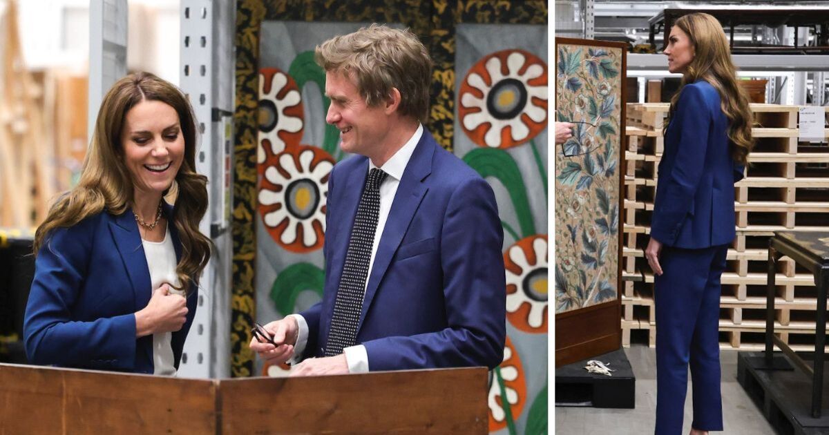 Princess Kate wows in chic navy suit as she visits V&A East Storehouse | Royal | News
