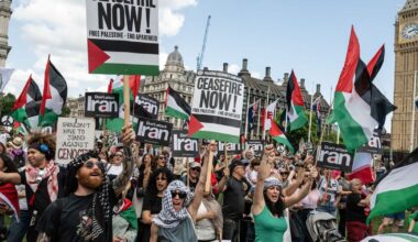 Protesters march through London waving Iranian flags and chanting 'stop bombing Iran' | UK | News