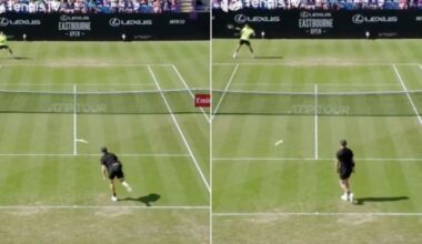 Tennis star wins point without holding racket in unusual scenes at Eastbourne | Tennis | Sport