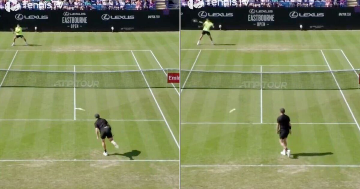 Tennis star wins point without holding racket in unusual scenes at Eastbourne | Tennis | Sport