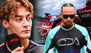Hamilton, Russell, Ferrari, socials