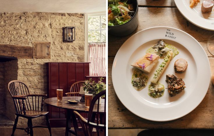 The Bell and The Wild Rabbit are charming Cotswolds pubs owned by the Daylesford group. © Martin Morrel (L)/The Wild Rabbit (R)