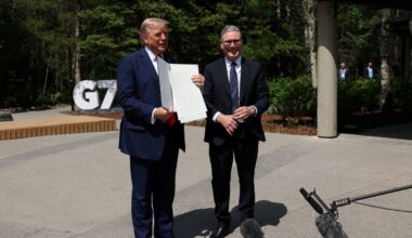 Leaders of US, Britain ink trade deal at G7 summit
