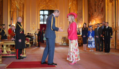 Dawn Astle with the Prince of Wales at Windsor Castle