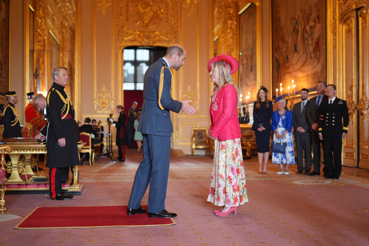 Dawn Astle with the Prince of Wales at Windsor Castle