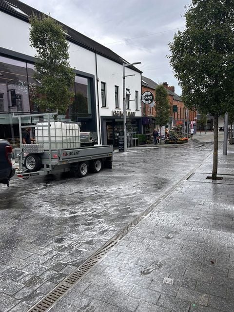 The clean-up operation in Ballymena today. Photo: Scott Cuthbertson/Facebook