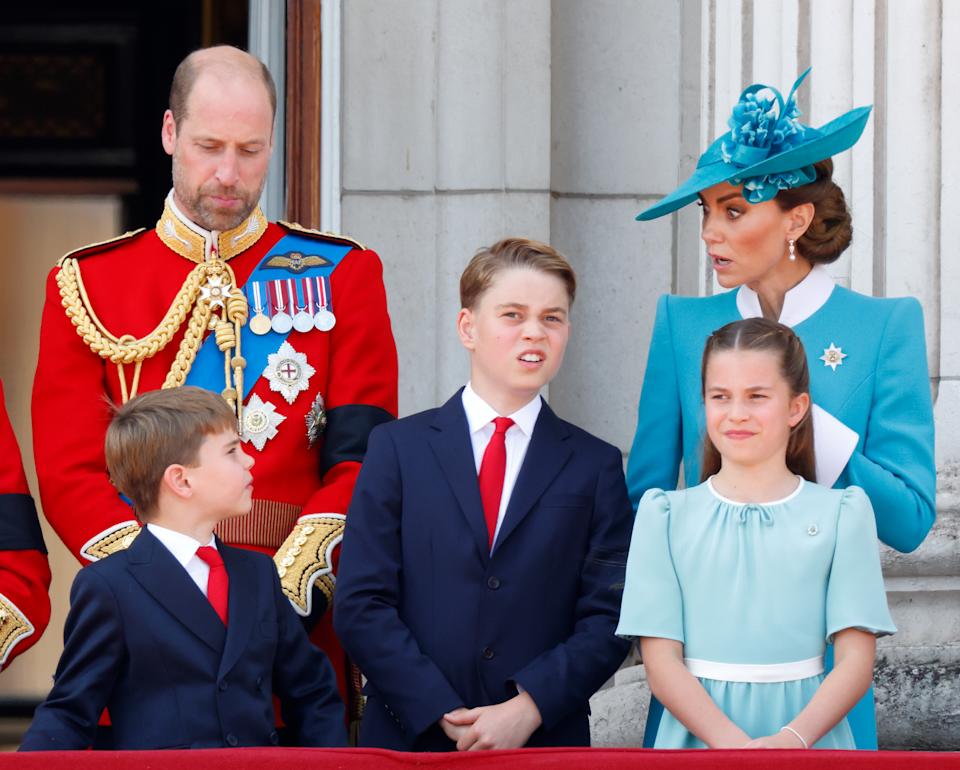 King Charles laughs at Prince Louis's cheeky behavior at Trooping the Colour while Kate Middleton scolds her youngest son