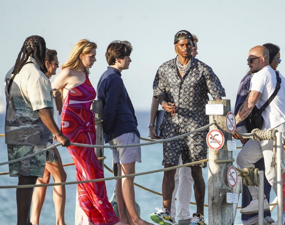 Marcus Rashford in Saint-Tropez with friends.