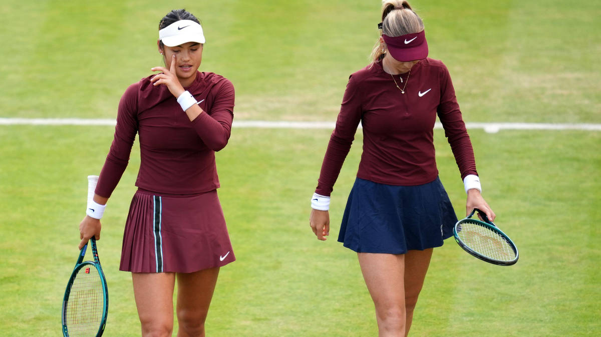 Emma Raducanu and Katie Boulter beaten in the doubles at Queens