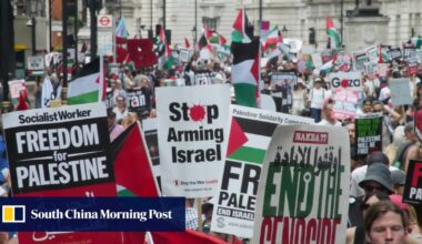 Pro-Palestinian demonstrators march in London amid fears of wider war