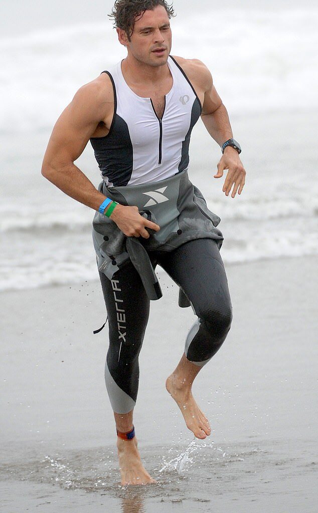 Adan Canto, pictured above in 2016 participating in a triathlon in Malibu, California, died from the cancer at the age of 42 following a private battle with the disease