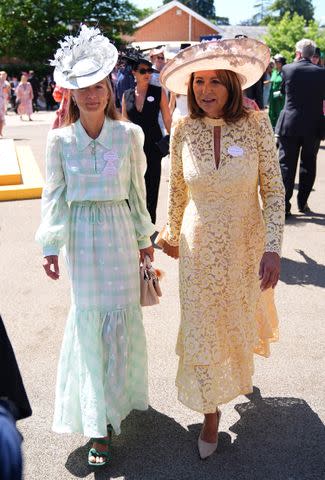 James Manning/PA Images via Getty Alizee Thevenet and Carole Middleton on day two of Royal Ascot at Ascot Racecourse, Berkshire on June 18, 2025.