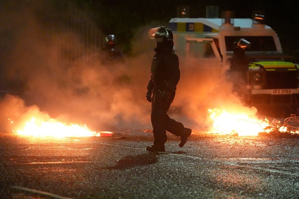 Police in Portadown in Co Armagh. Credit: Brian Lawless, PA