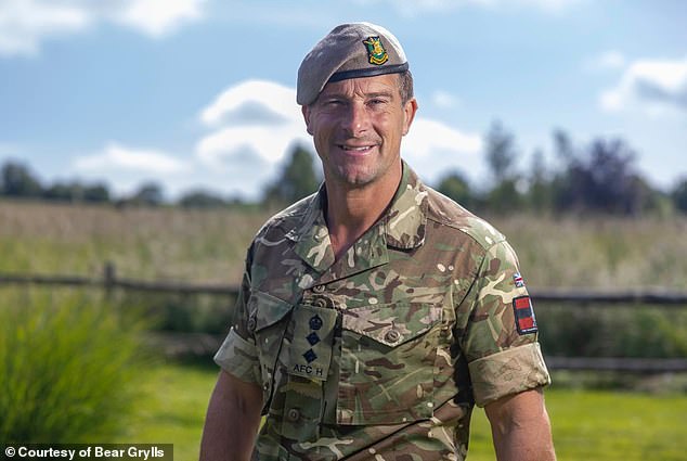 From his military training, Grylls (pictured) says he learned how to handle stress. He adds that it is 'like a muscle: the more familiar we are with it, the easier it becomes to deal with'