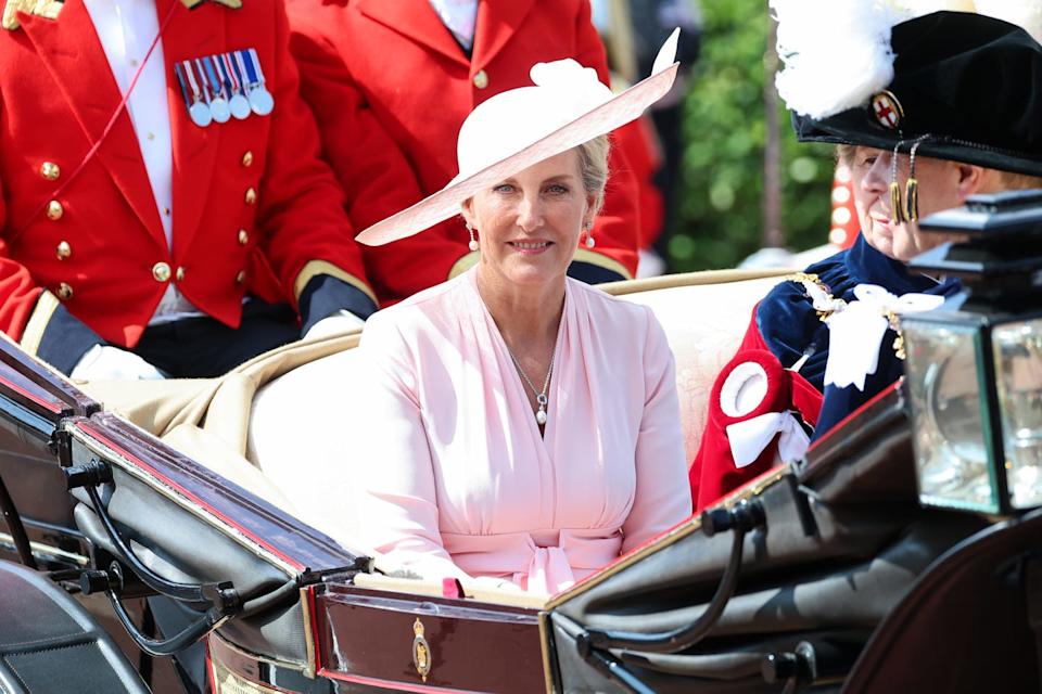 windsor, england june 16: sophie, duchess of edinburgh  attends the order of the garter service at st. georges chapel, windsor castle on june 16, 2025 in windsor, england. the order of the garter, britains oldest chivalric order established by edward iii, includes the king, queen, royal family members, and up to 24 companions honoured for their public service. companions of the garter are chosen personally by the sovereign to honour those who have held public office, who have contributed in a particular way to national life or who have served the sovereign personally. (photo by chris jackson/getty images)