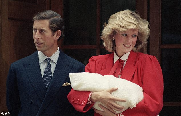 Prince Charles and Princess Diana emerge from St Mary's Hospital in London with their second son Prince Harry on September 16, 1984