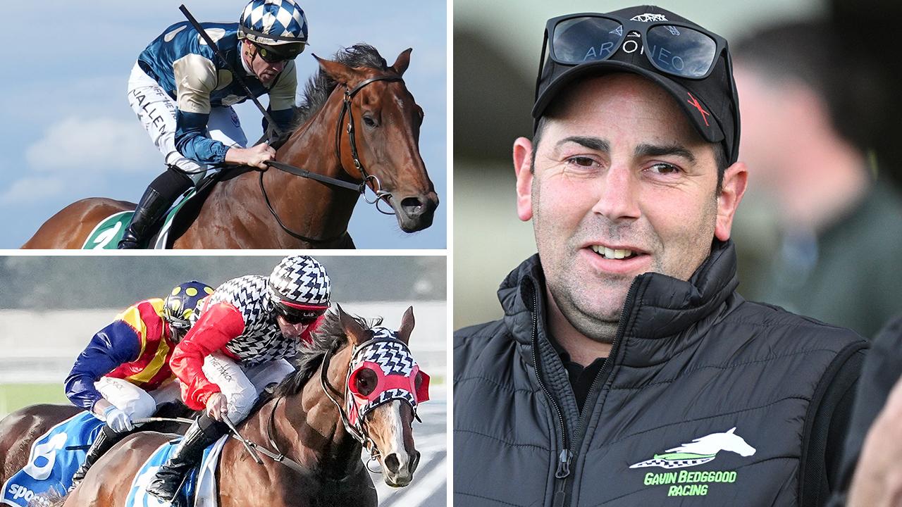 Cranbourne trainer Gavin Bedggood is mapping out a path for talented gallopers St Lawrence (top left) and Diwali (bottom left).