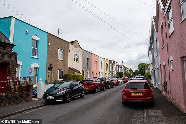 Pictured: Colourful houses in Totterdown, Bristol