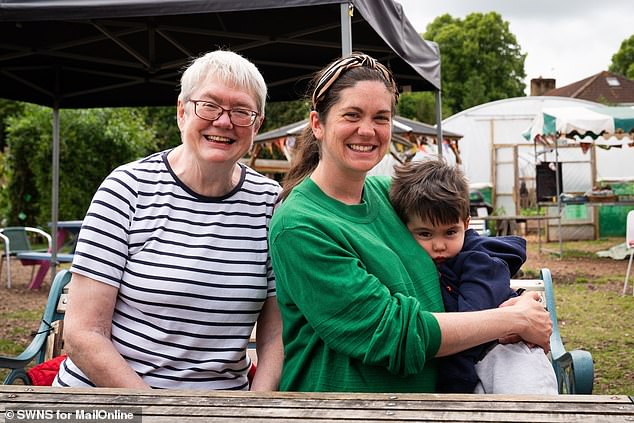 Elaine Gray moved to the city from Northern Ireland and quickly fell in love with its resources for young families. Pictured: Marjorie Gray, Elaine Gray and Alexander