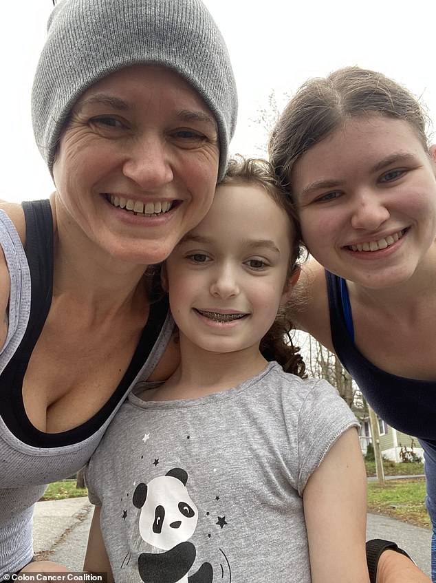 Laurie Koshers (left) was diagnosed with colon cancer after 'doing everything right'. She is a vegetarian and also would run every day