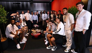 The England men's national football team took a trip to the F1 Grand Prix of Spain on Sunday