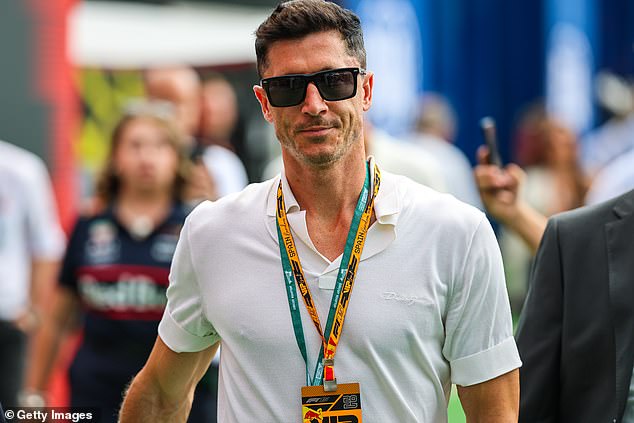 Barcelona and Poland goal machine Robert Lewandowski was also in the VIP zone on Sunday
