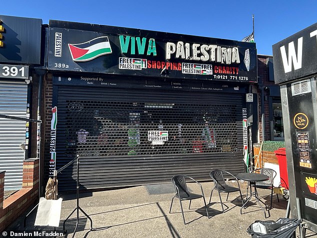 A few doors along from Amsons is Viva Palestina, which specialises in Palestine-themed products