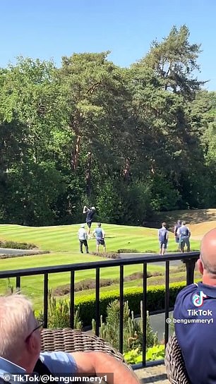 The former footballer pulled his shot into the trees