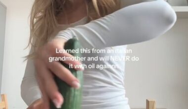 TikTok influencer Jana shared a cooking 'hack' she claimed to have learned from an 'Italian grandmother' that involves using a cucumber instead of cooking oil