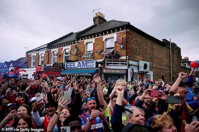 There were wild scenes on the streets of south London after Palace won their first ever trophy