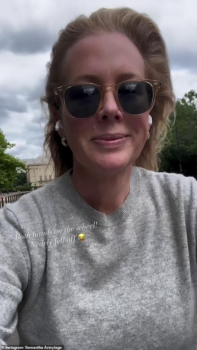 Samantha Armytage (pictured) committed a dangerous act while exploring London on Tuesday