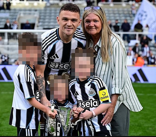 The defender posted a snap from this season's final home game of the season last month, but this time Charlotte was absent, with his mum once again filling in the void