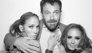 Leah Remini (R, pictured June 2021) denied there was ever a 'rift' with her former BFF Jennifer Lopez (L), which was rumored to have stemmed from her skipping her 2022 Georgia nuptials to now fourth ex-husband Ben Affleck (M)