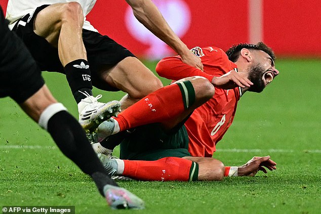 He put in a crunching tackle on the Manchester United captain in the first half before a scuffle in the second period