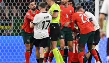 Florian Wirtz was involved in a heated battle with Bruno Fernandes while on international duty