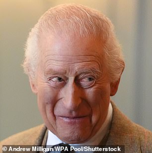 King Charles is pictured in January 2025  during a visit to the Gordon Highlanders Museum, in Aberdeen