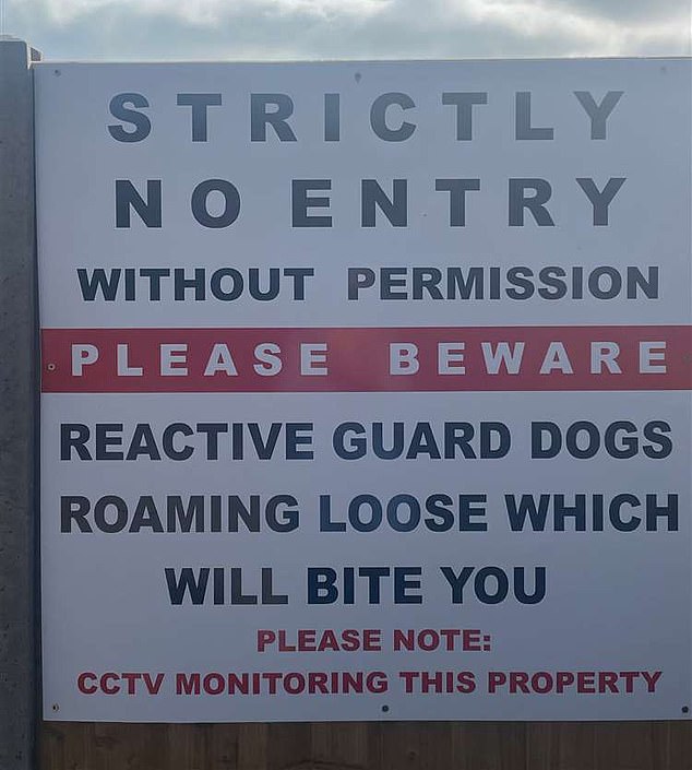 HAMPSHIRE: Pictured is one of the signs installed at the traveller site in the New Forest