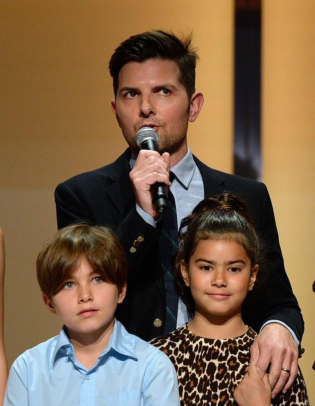 Adam with his children Graham and Francesca 'Frankie' in 2016