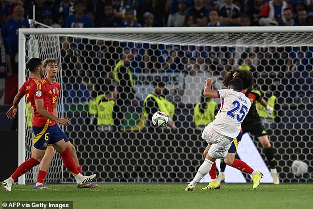 Rayan Cherki made his debut for France on Thursday, scoring as Les Bleus lost 5-4 to Spain