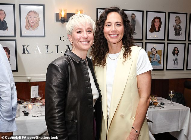 Rapinoe pictured alongside her long-term partner, the ex-basketballer Sue Bird