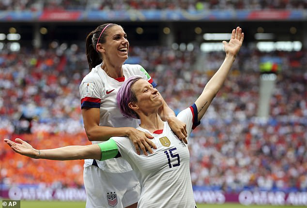 Megan Rapinoe pictured during the 2019 World Cup, which she helped the USA win