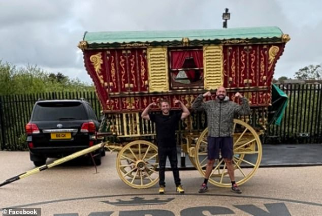 Hamer, recently pictured with the former heavyweight world champion after apparently selling him an ornate carriage, laughed at the police notice in a video he posted as he entered Appleby on Thursday (above)