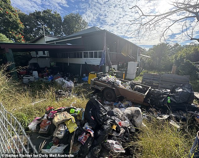 The house is now completely unrecognisable compared to the pristine condition seen in the real estate photos