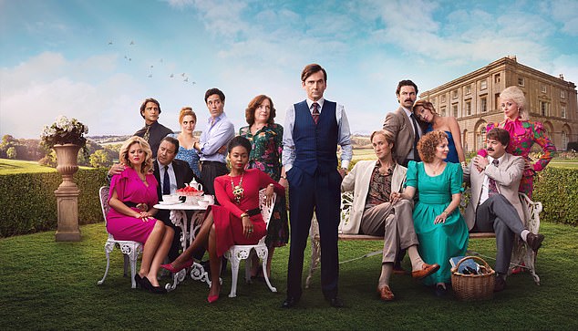 Filming for the second series of Disney+ hit Rivals (cast pictured) was taking place when the arrest happened