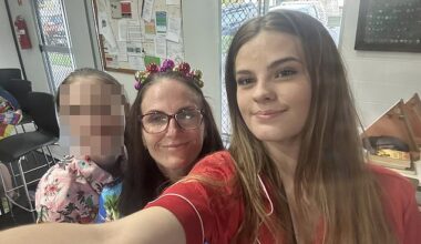 Pheobe Bishop, pictured with her mum Kylie Johnson, went missing on May 15, with officers discovering what were believed to be the teenager's remains near Goodnight Scrub National Park on Friday