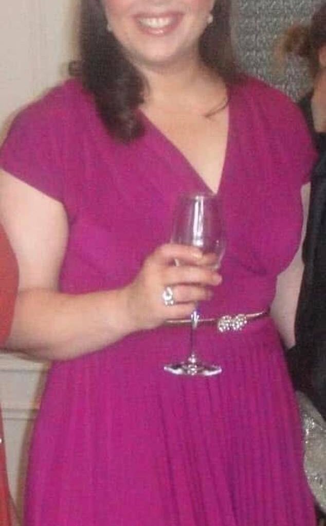Naomi Holbrook before she lost five stone in a year. At her heaviest, aged 39, she weighed 18 stone and, at 5ft 5ins, wore a dress size 18-20. She was also pre-diabetic and had back pain