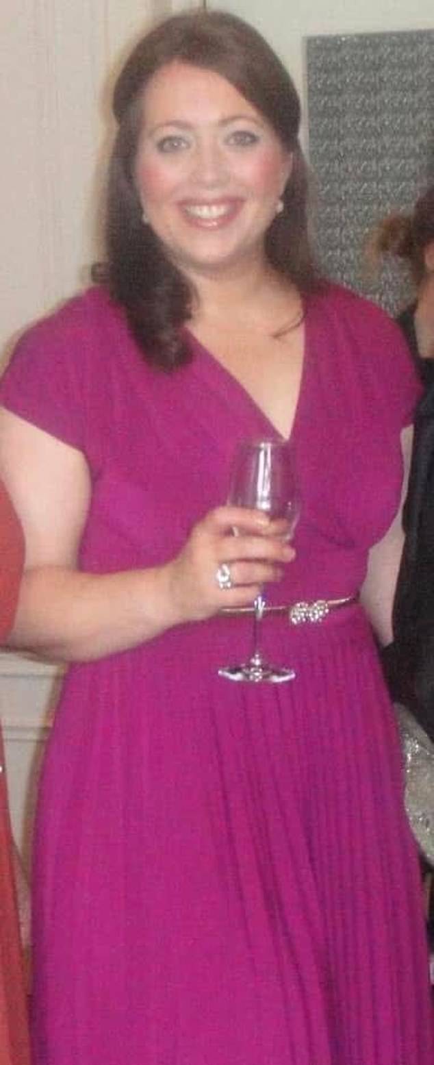 Naomi Holbrook before she lost five stone in a year. At her heaviest, aged 39, she weighed 18 stone and, at 5ft 5ins, wore a dress size 18-20. She was also pre-diabetic and had back pain
