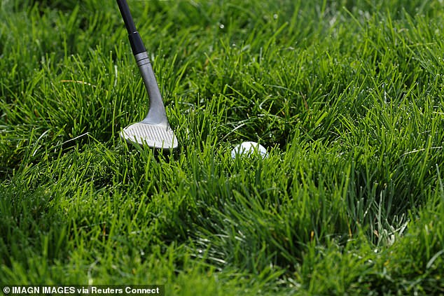 The reason for the method is to make the course more difficult and have the balls fall to the bottom when they're hit into the rough
