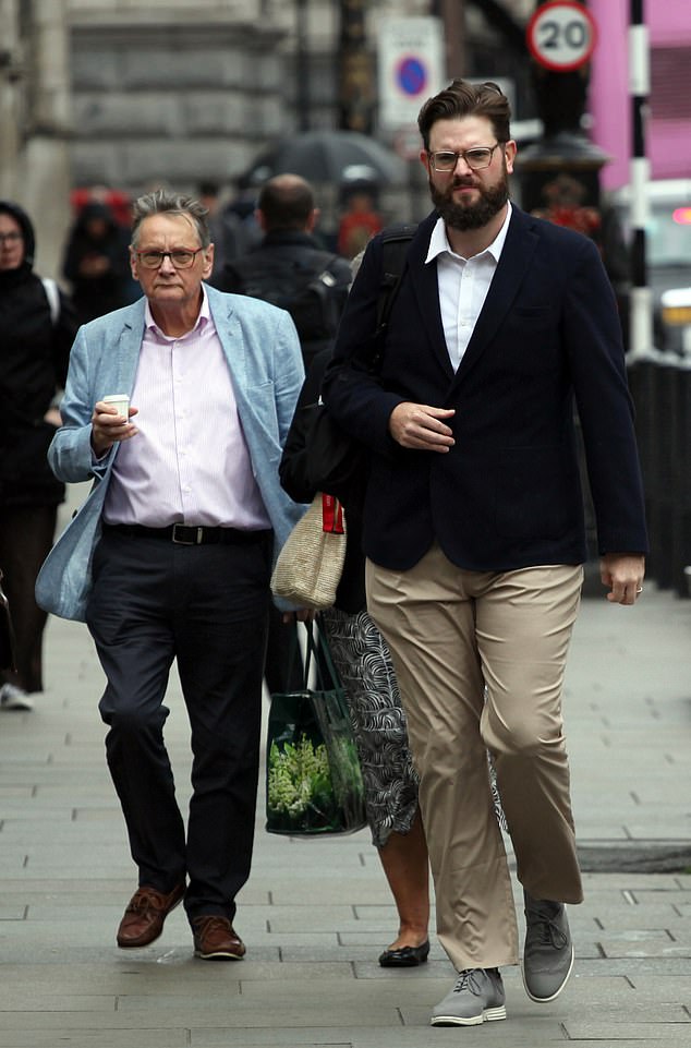Ben Chiswick, 39, pictured right with father Brent, is challenging Doreen Stock's will in the courts after she disinherited him a year before her death