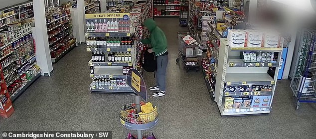 Deasley was caught on CCTV last year attempting to steal wine and sweets from a OneStop in Peterborough